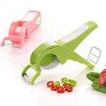 2 in 1 Vegetable Cutter with Peeler (Multicolour) / 2 in 1 Veg Cutter Stainless Steel 5 Blade Vegetable & Fruit Cutter for Kitchen - Pack of 1 056cc4-2