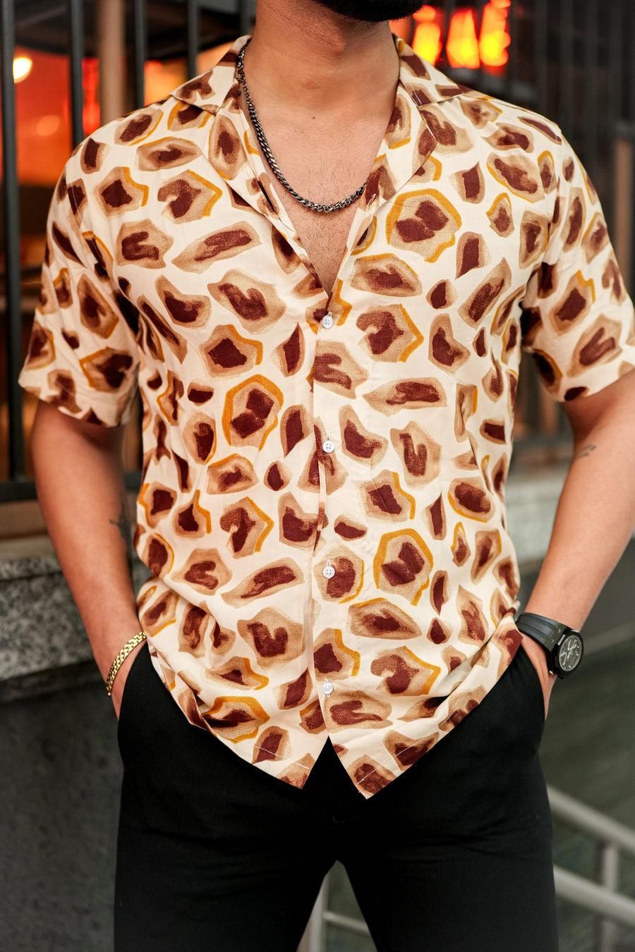 ROYAL TAIL Men's Printed Rayon Cuban Collar Casual Shirt Multicolor Roposo Clout