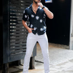 ROYAL TAIL Men's Floral Rayon Cuban Collar Casual Shirt Navy Blue Roposo Clout