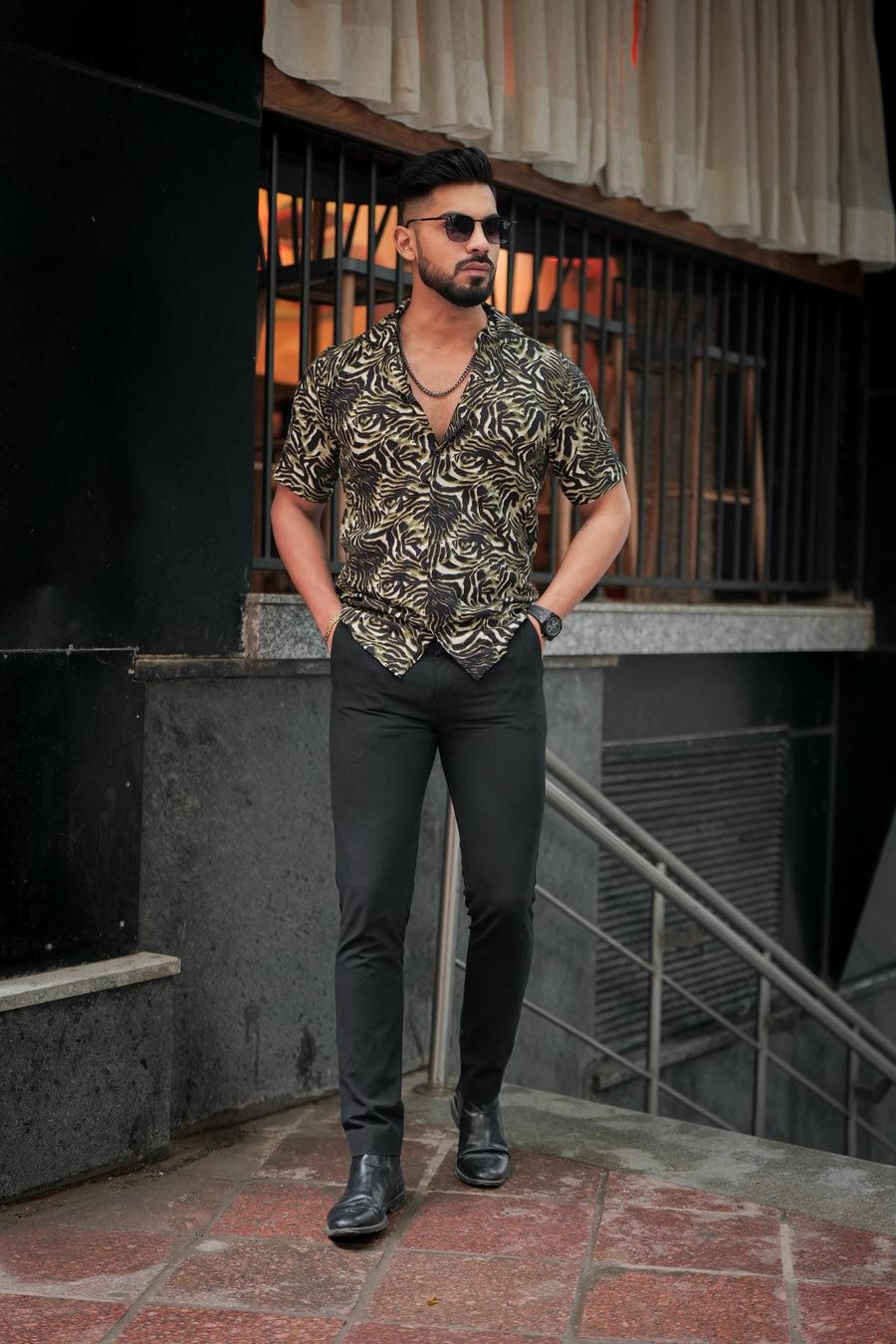 ROYAL TAIL Men's Printed Rayon Cuban Collar Casual Shirt Multicolor Roposo Clout