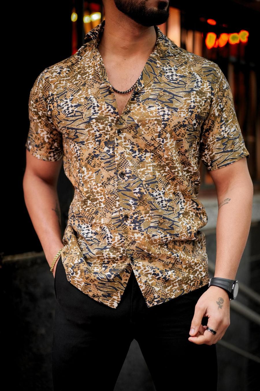 ROYAL TAIL Men's Printed Rayon Cuban Collar Casual Shirt Multicolor Roposo Clout