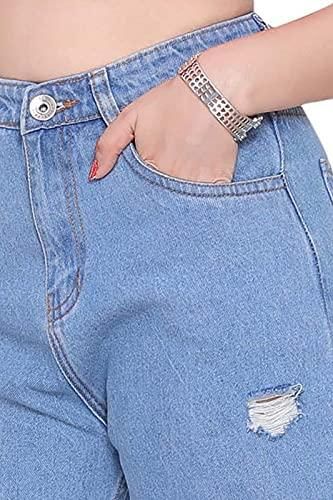 Attire Lab Women's Solid High Waist Wideleg Light Blue Jeans Roposo Clout