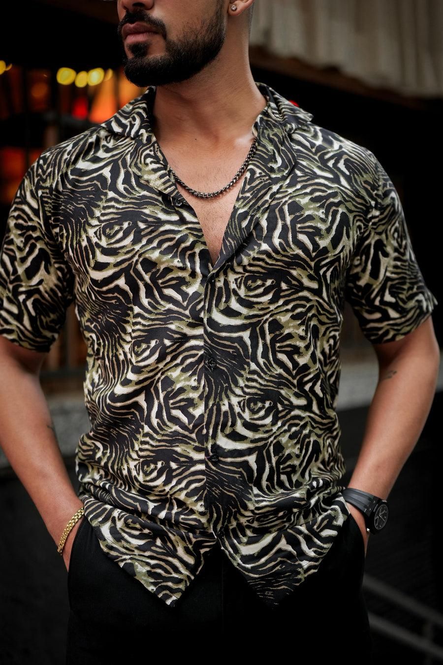 ROYAL TAIL Men's Printed Rayon Cuban Collar Casual Shirt Multicolor Roposo Clout