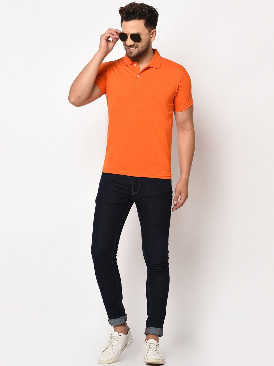Cotton Blend Solid Half Sleeves Polo T-Shirt Roposo Clout