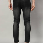 FUDE PRIDE Men's Slim Fit Mid Rise Distressed Grey Jeans Roposo Clout