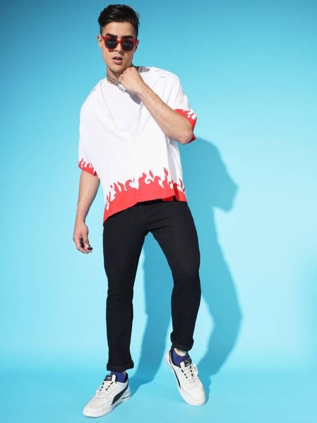 FUDE PRIDE Men's Slim Fit Mid Rise Solid Black Jeans Roposo Clout