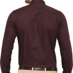 SREY Men Slim Fit Solid Brown Formal Shirt Roposo Clout