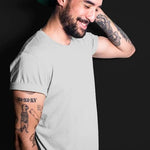 Teeshut Ash Grey Mens Solid Half Sleeves T-shirt Roposo Clout