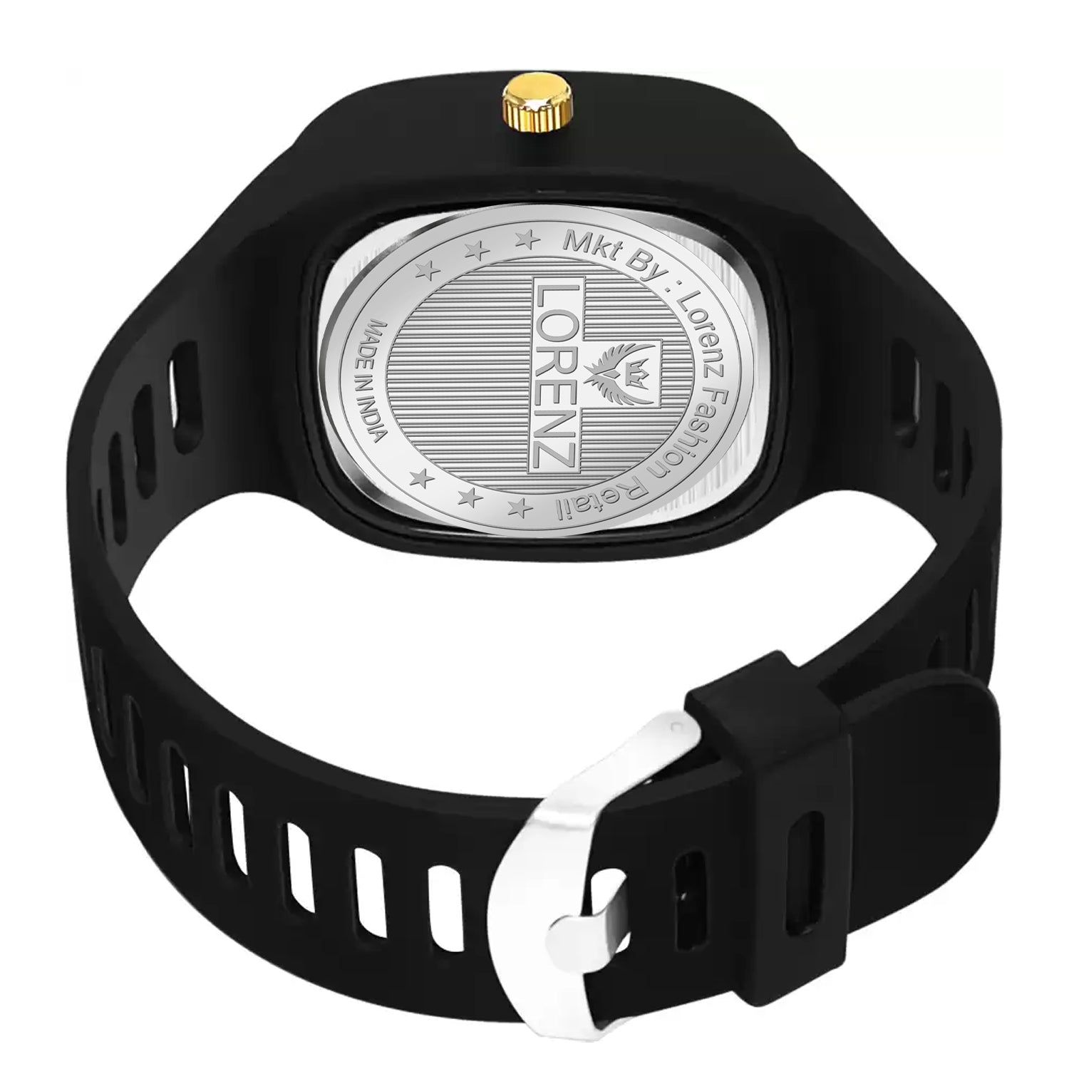 Lorenz Stylish Square Black Dial Smooth Silicon Strap ADDI STYLISH DESIGNER Analog Watch- Black Roposo Clout