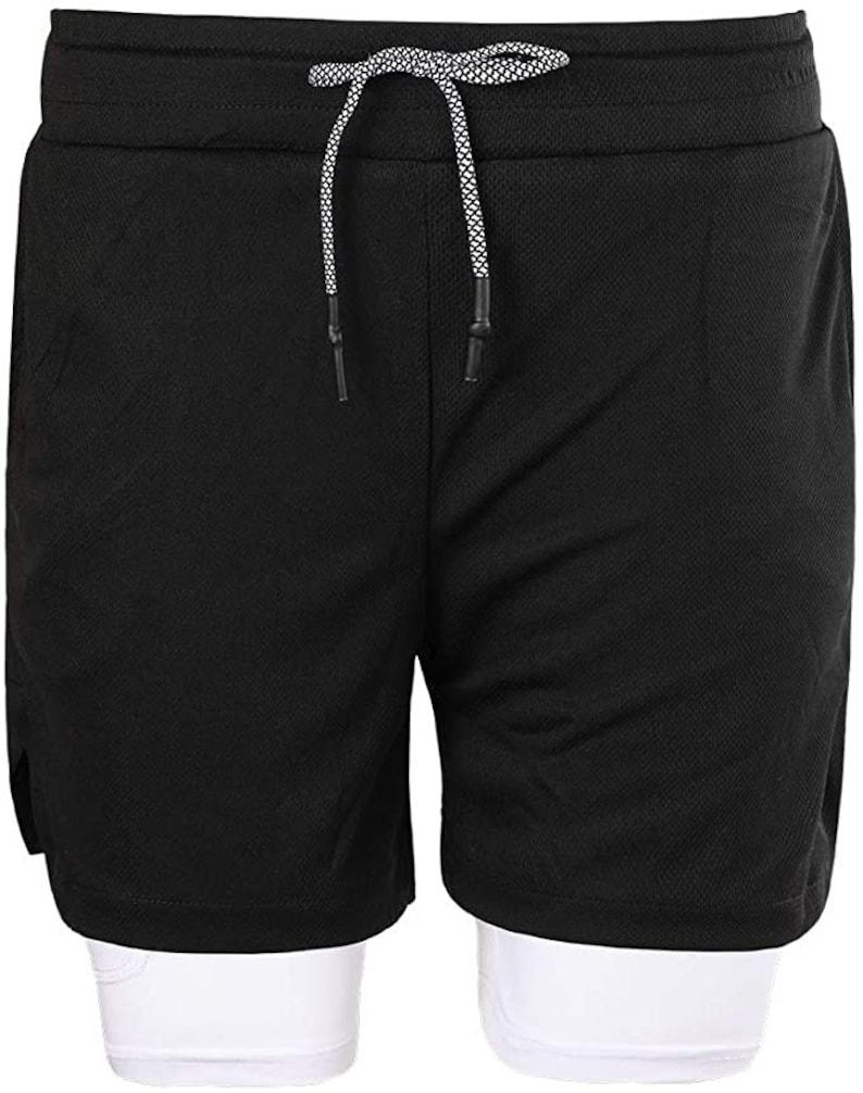 2 in 1 Running Shorts Built in Base Layer Pants Pocket Roposo Clout