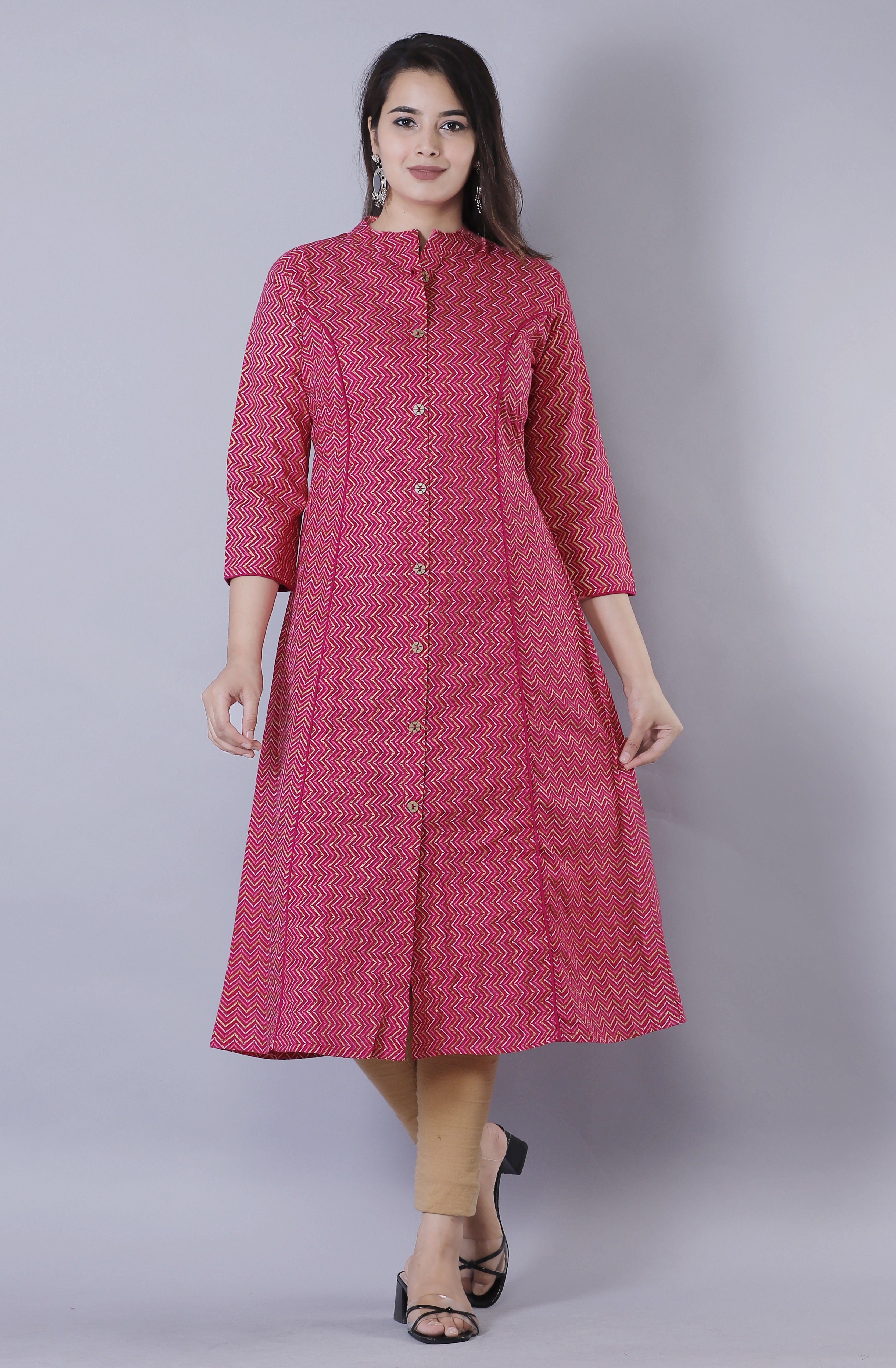 Attractive Printed Cotton Blend Kurti Roposo Clout