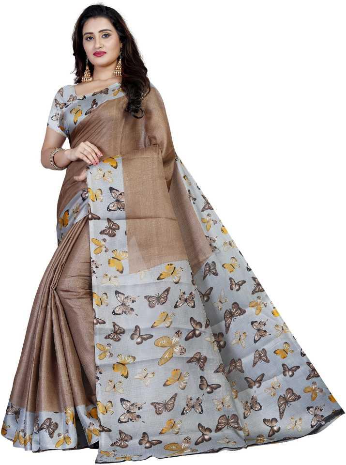 Latest Printed Art Silk Sarees Roposo Clout