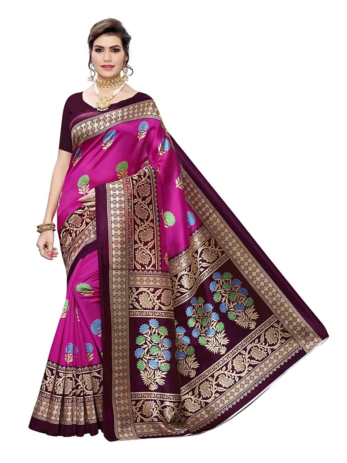 Gorgeous Printed Art Silk Saree Roposo Clout