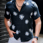 ROYAL TAIL Men's Floral Rayon Cuban Collar Casual Shirt Navy Blue Roposo Clout