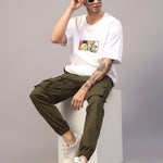 Sprouted Men's Cotton Blend Solid Multipocket Cargo Jogger Roposo Clout