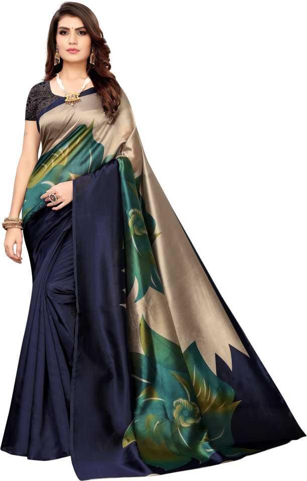Pretty Printed Art Silk Sarees Roposo Clout