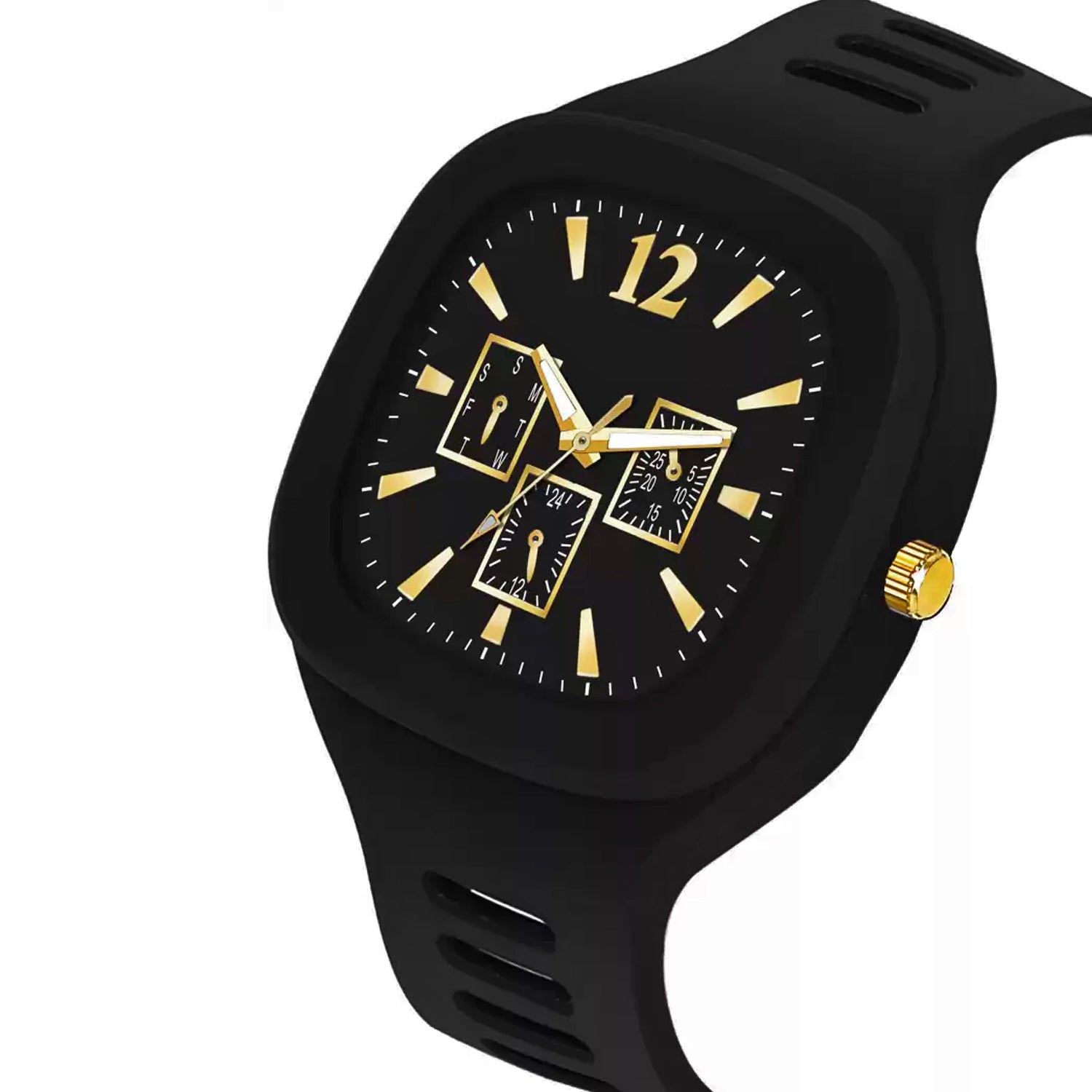 Lorenz Stylish Square Black Dial Smooth Silicon Strap ADDI STYLISH DESIGNER Analog Watch- Black Roposo Clout