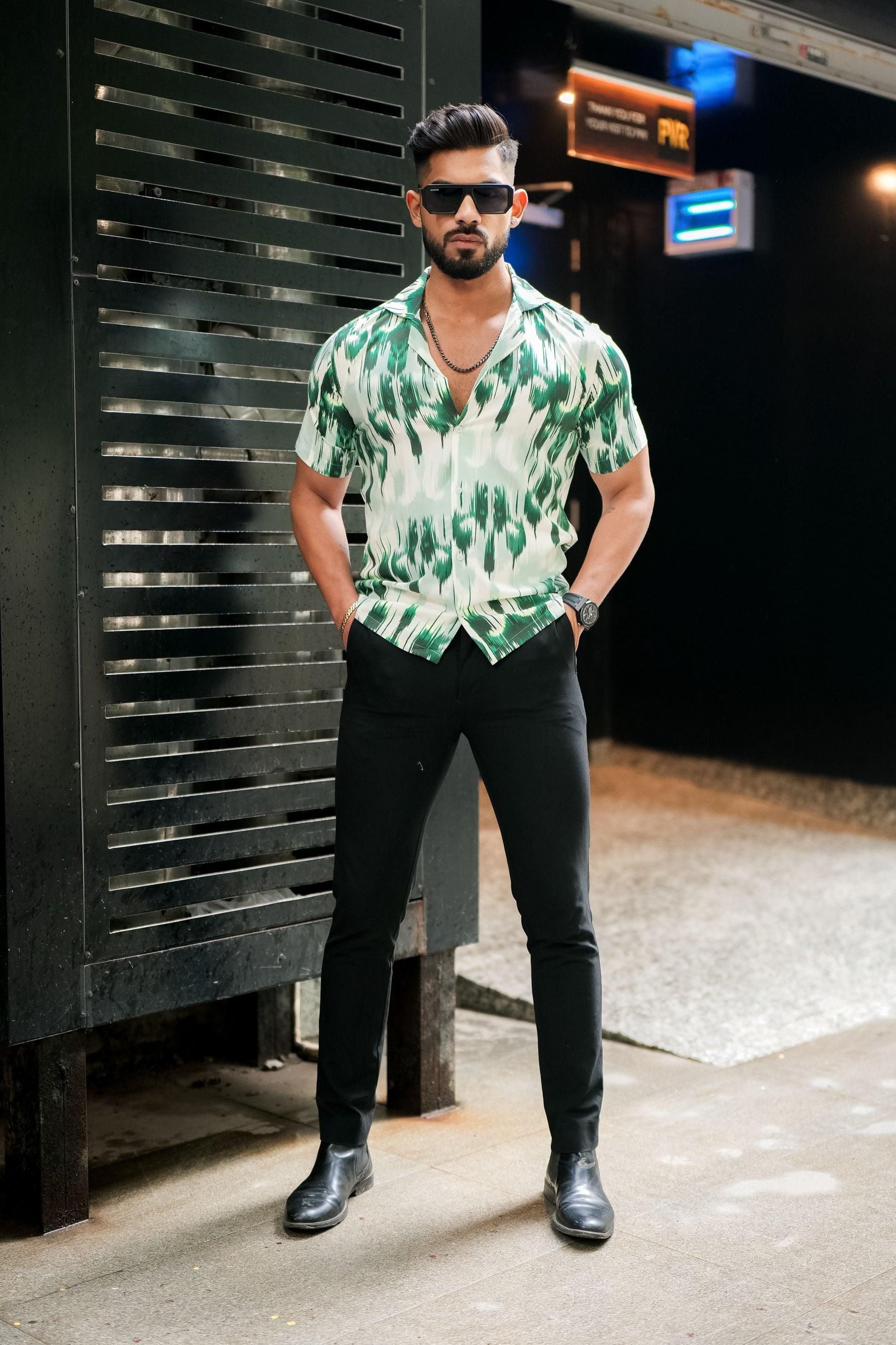 ROYAL TAIL Men's Printed Rayon Cuban Collar Casual Shirt Multicolor Roposo Clout