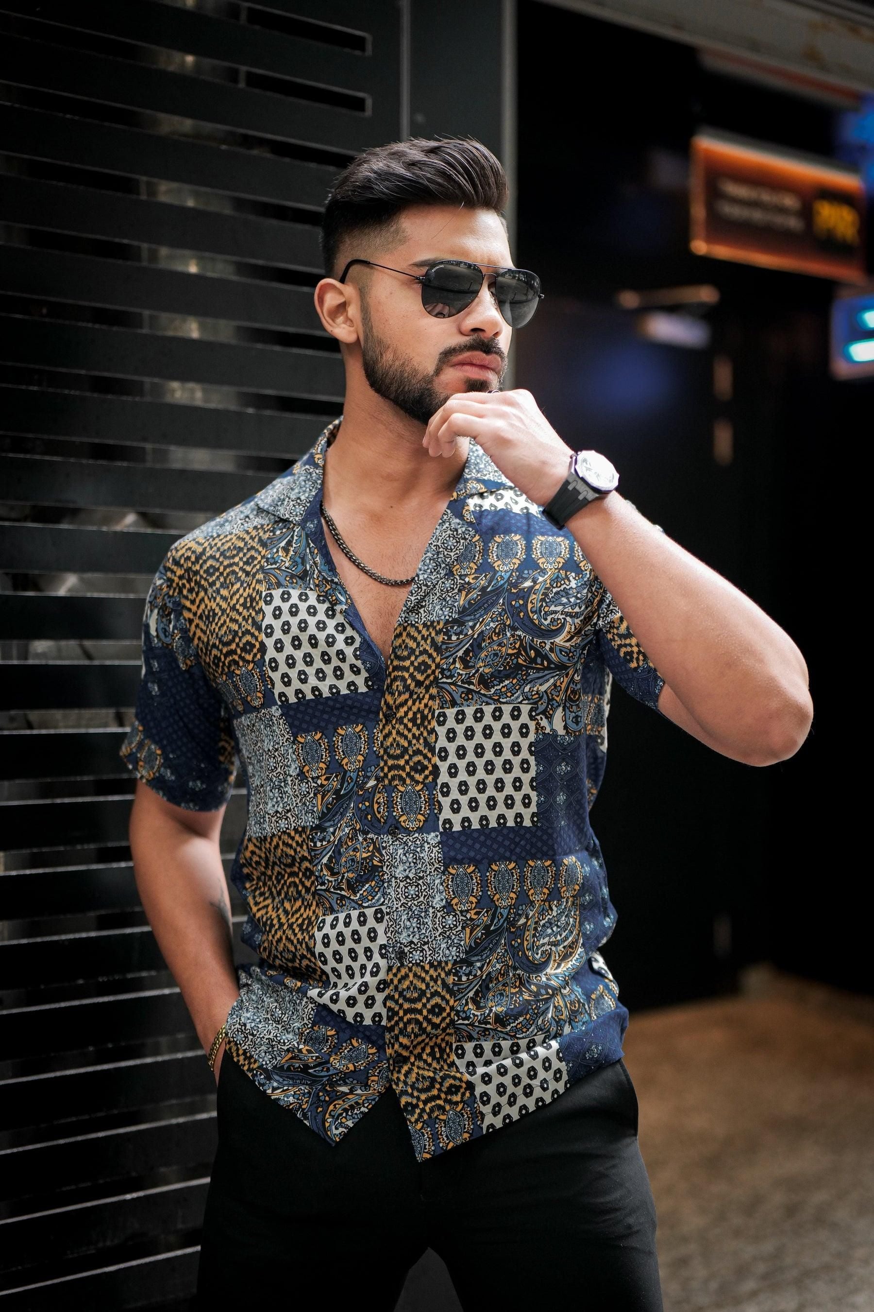 Hot Selling 🔥 ROYAL TAIL Men's Printed Rayon Cuban Collar Casual Shirt Multicolor ⚡50% OFF SALE⚡ Roposo Clout