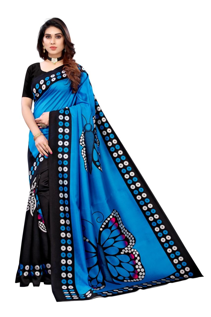 Trendy Printed Art Silk Sarees Roposo Clout