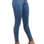 Attire Lab Women's Solid High Waist Skinny Jeans -Blue Roposo Clout