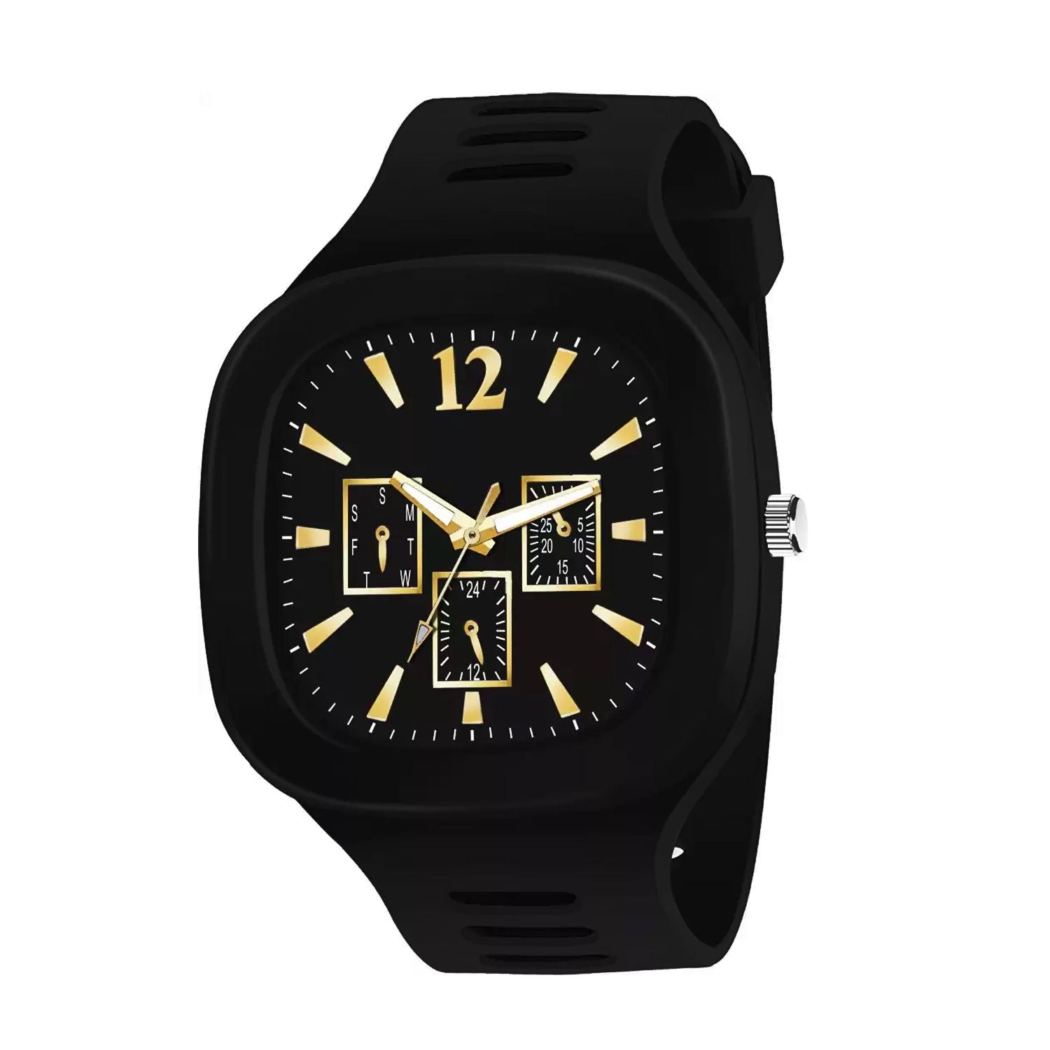 Lorenz Stylish Square Black Dial Smooth Silicon Strap ADDI STYLISH DESIGNER Analog Watch- Black Roposo Clout