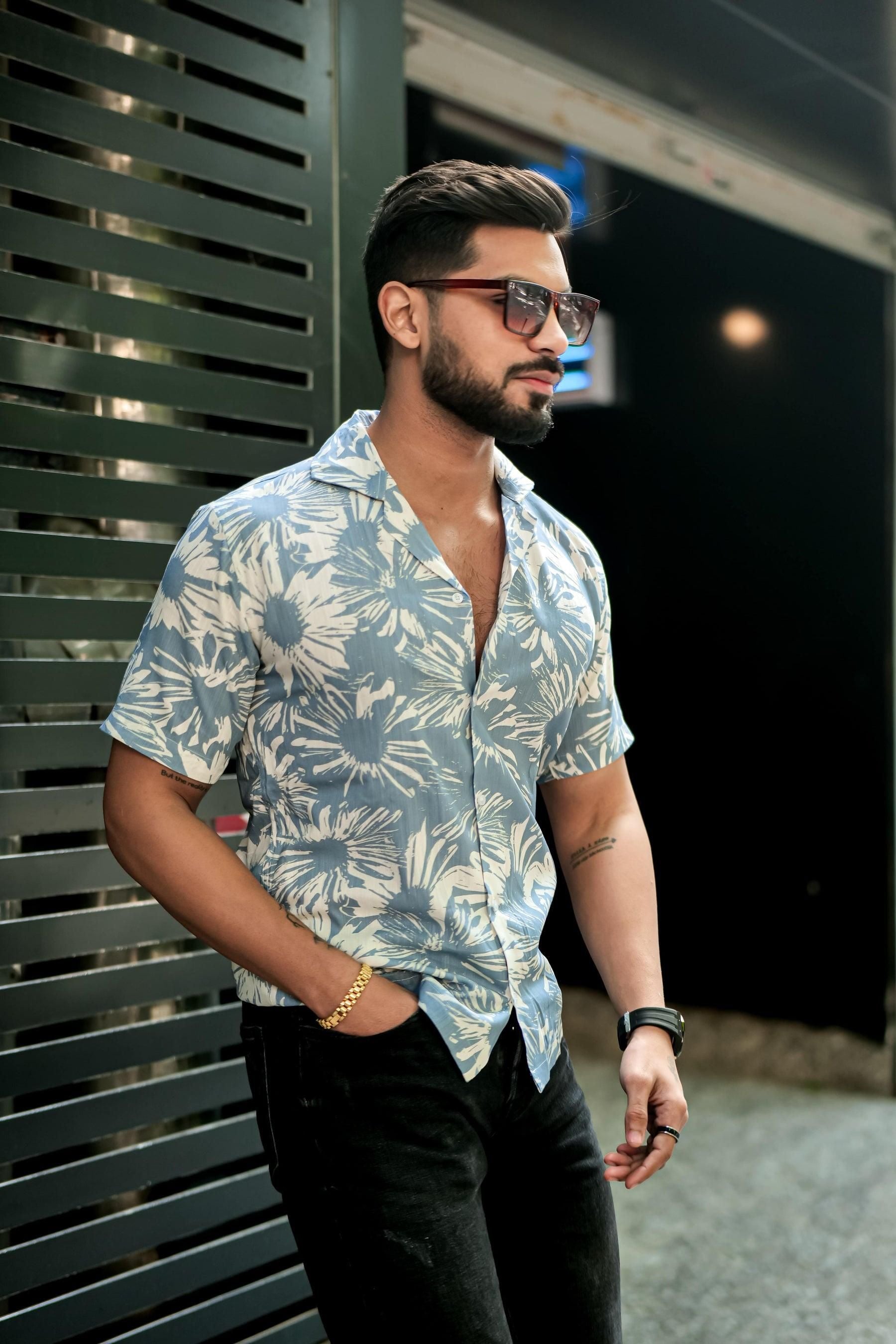 ROYAL TAIL Men's Printed Rayon Cuban Collar Casual Shirt Multicolor Roposo Clout