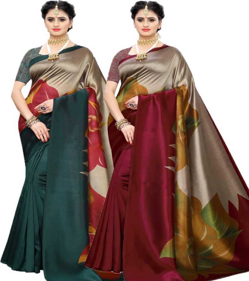 Special  Printed Art Silk Sarees (Combo) Roposo Clout