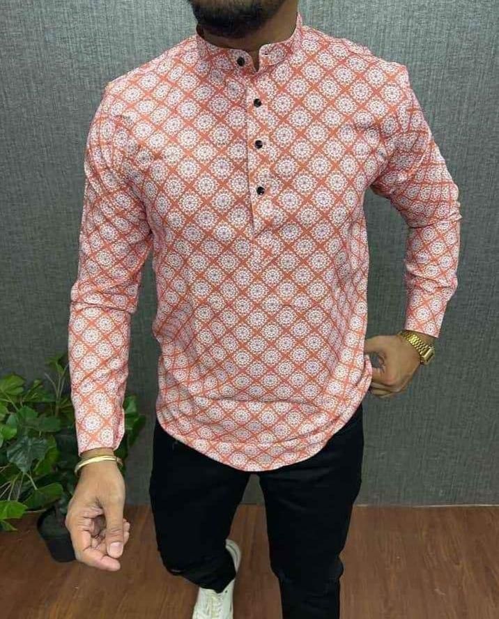 Men's Cotton Blend Printed Full Sleeves Shirt Roposo Clout