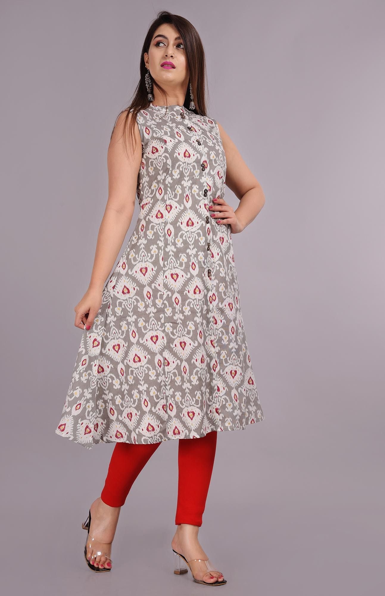 Fantastic Printed Cotton Blend Kurti Roposo Clout
