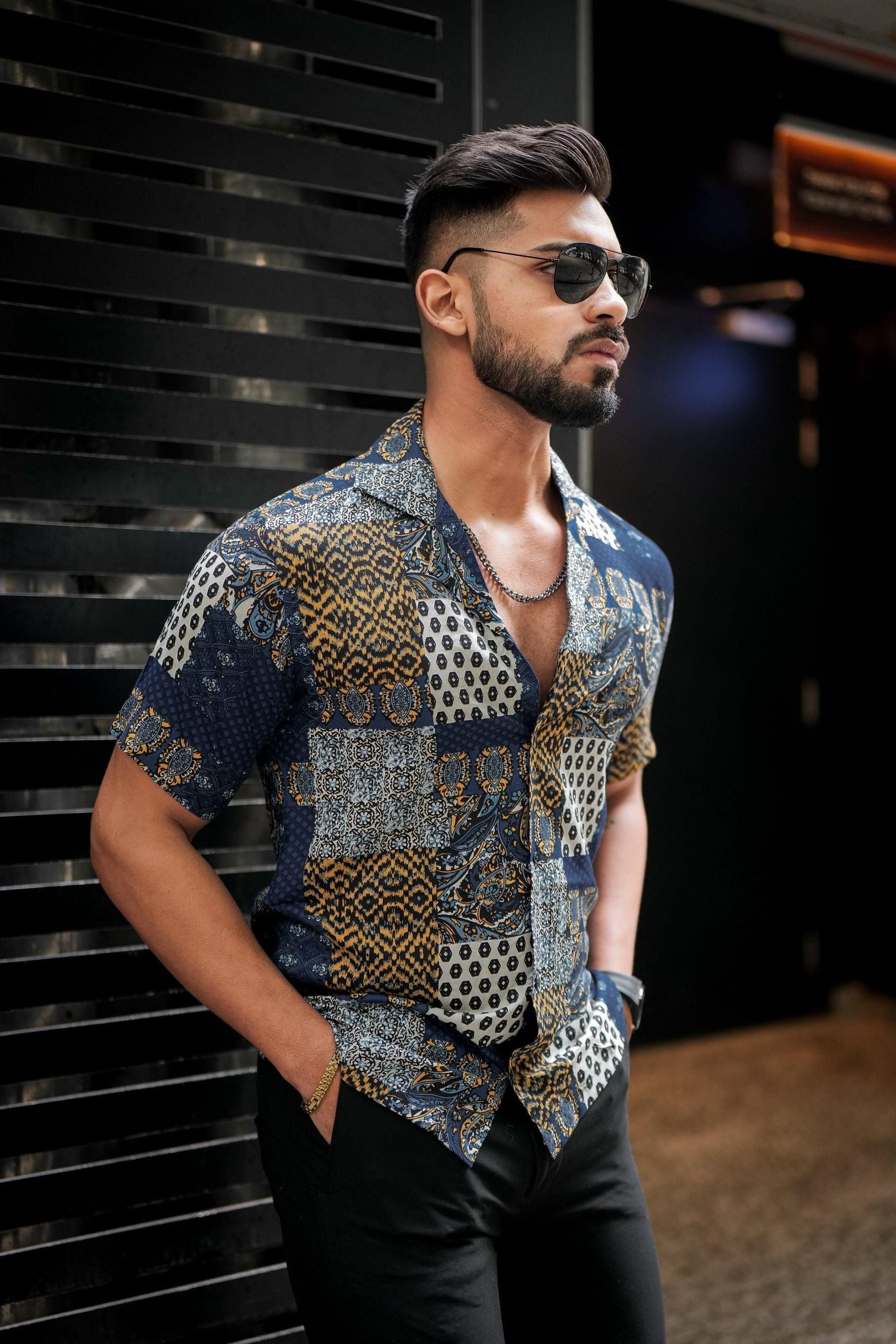 Hot Selling 🔥 ROYAL TAIL Men's Printed Rayon Cuban Collar Casual Shirt Multicolor ⚡50% OFF SALE⚡ Roposo Clout