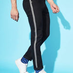 FUDE PRIDE Men's Slim Fit Mid Rise Side Tape Black Jeans Roposo Clout