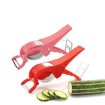 2 in 1 Vegetable Cutter with Peeler (Multicolour) / 2 in 1 Veg Cutter Stainless Steel 5 Blade Vegetable & Fruit Cutter for Kitchen - Pack of 1 056cc4-2