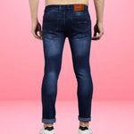 FUDE PRIDE Men's Slim Fit Mid Rise Distressed Navy Blue Jeans Roposo Clout