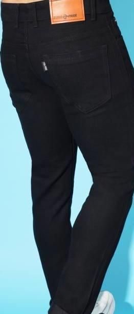 FUDE PRIDE Men's Slim Fit Mid Rise Printed Black Jeans Roposo Clout