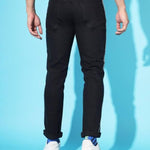 FUDE PRIDE Men's Slim Fit Mid Rise Side Tape Black Jeans Roposo Clout