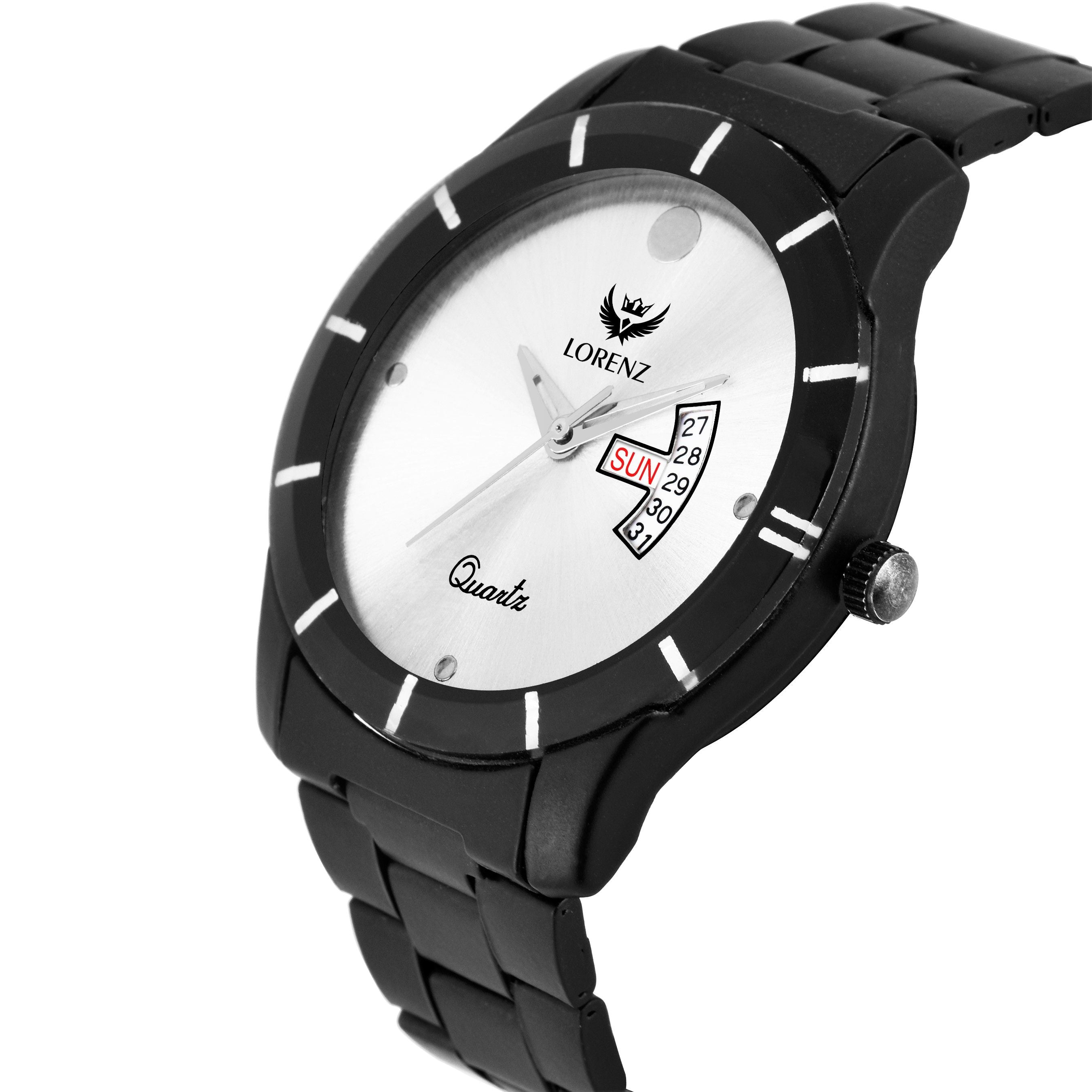 Lorenz Day & Date Functioning Silver Dial Men's Analog Watch Roposo Clout