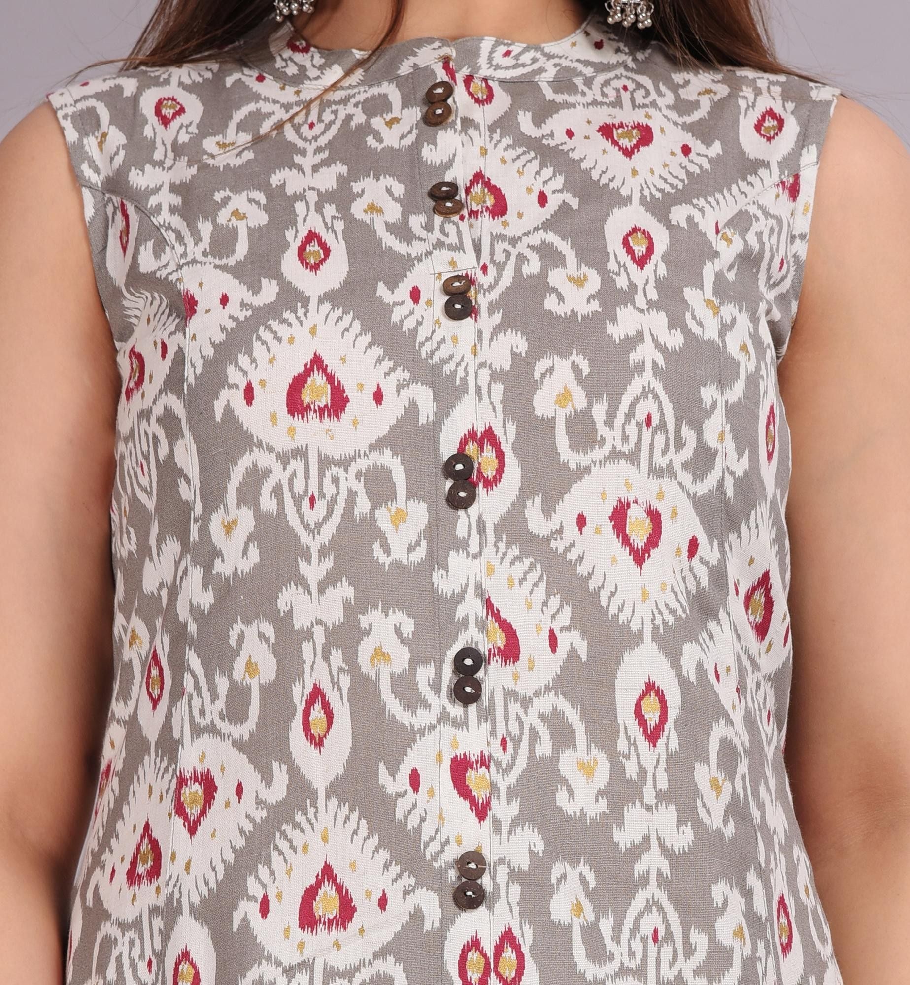 Fantastic Printed Cotton Blend Kurti Roposo Clout
