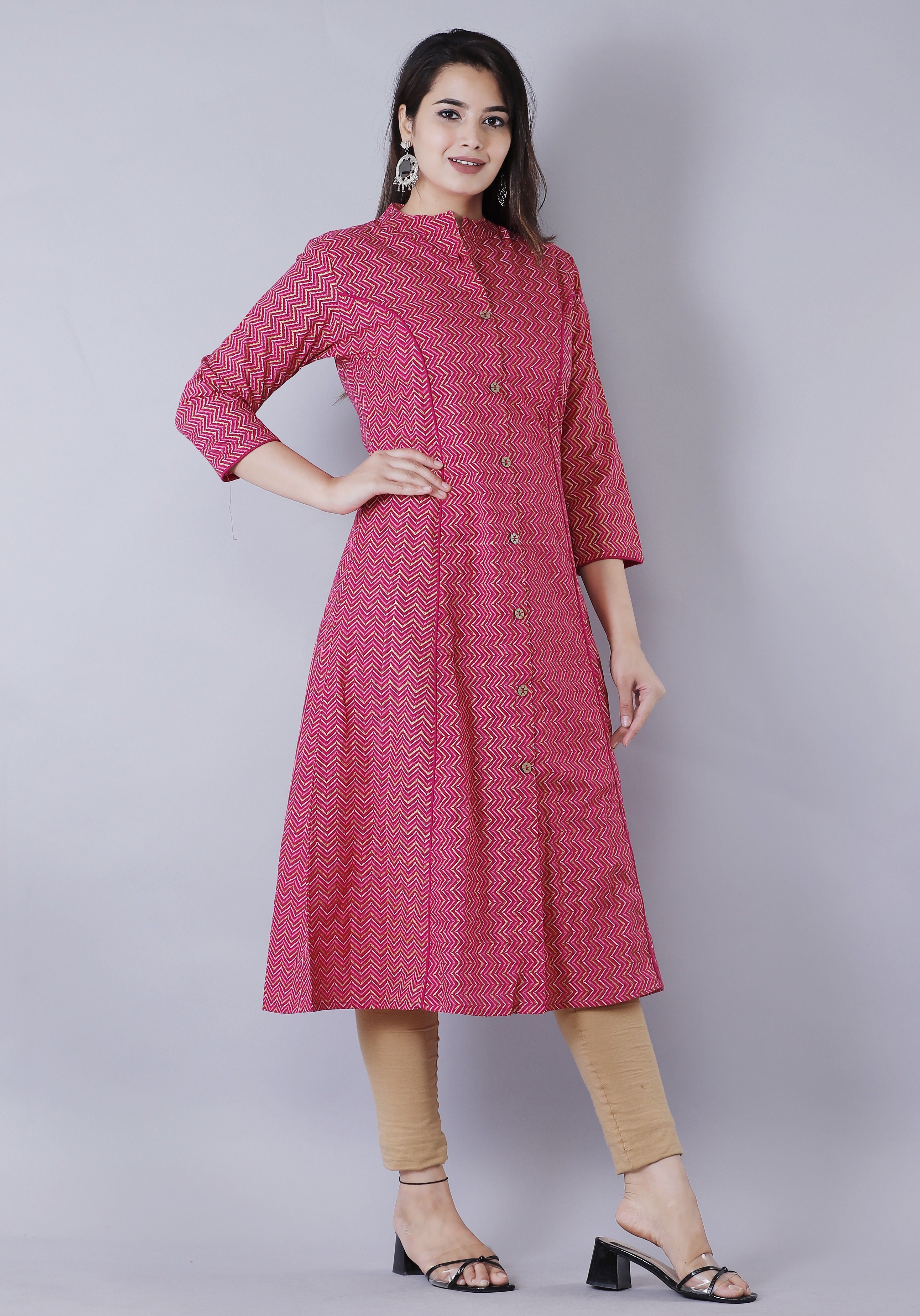 Attractive Printed Cotton Blend Kurti Roposo Clout