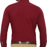 SREY Men Slim Fit Solid Maroon Formal Shirt Roposo Clout