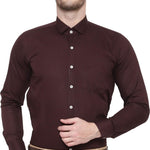 SREY Men Slim Fit Solid Brown Formal Shirt Roposo Clout