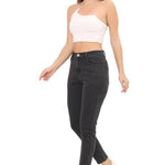 Attire Lab Women's Solid High Waist Skinny Jeans -Grey Roposo Clout