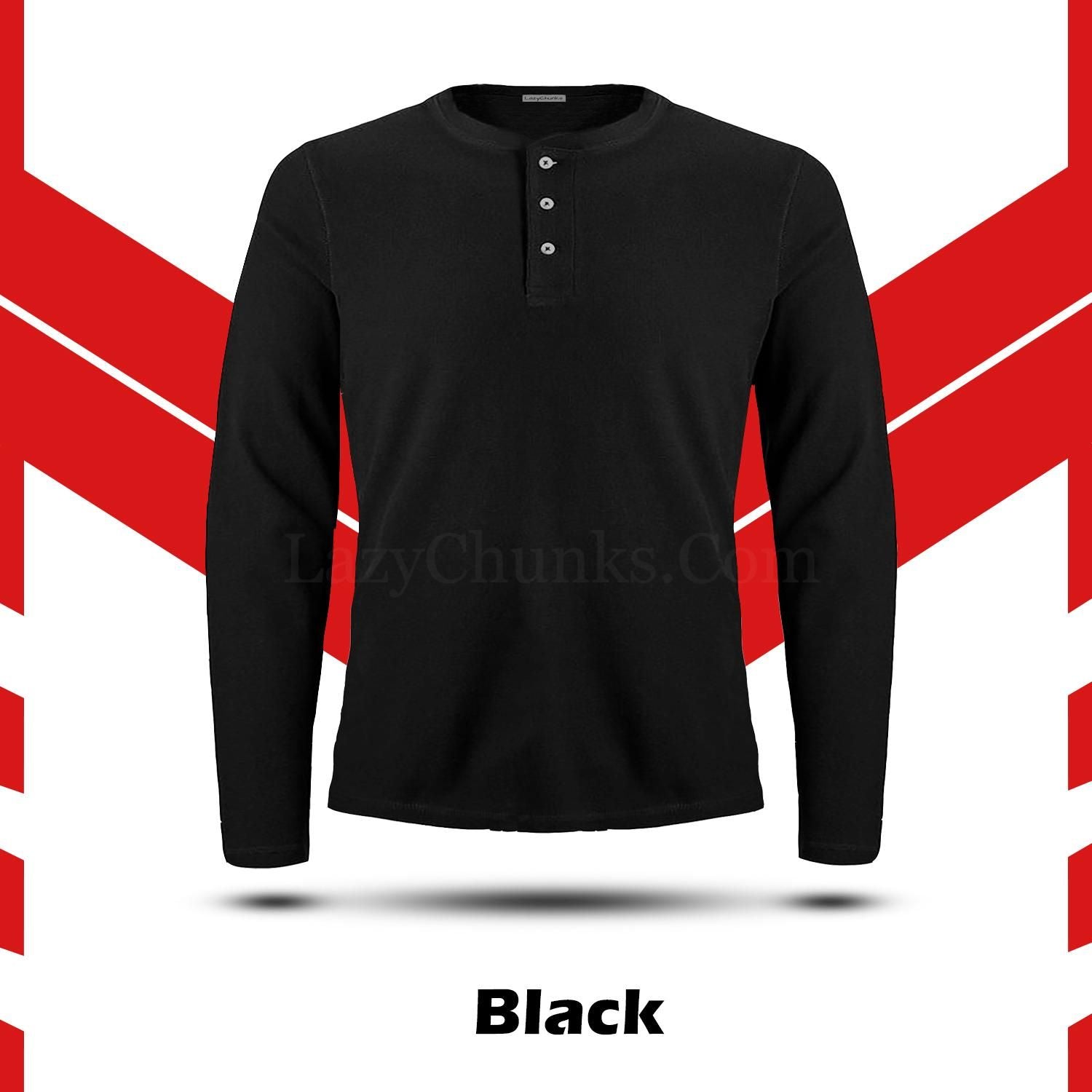 Cotton Solid Stylized Neck Full Sleeves T-Shirt Roposo Clout