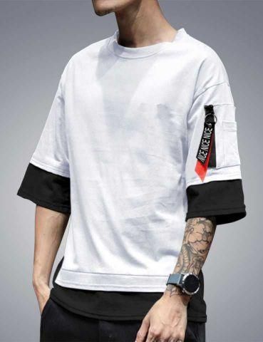 Cotton Blend Solid Half Sleeves T-Shirts Roposo Clout