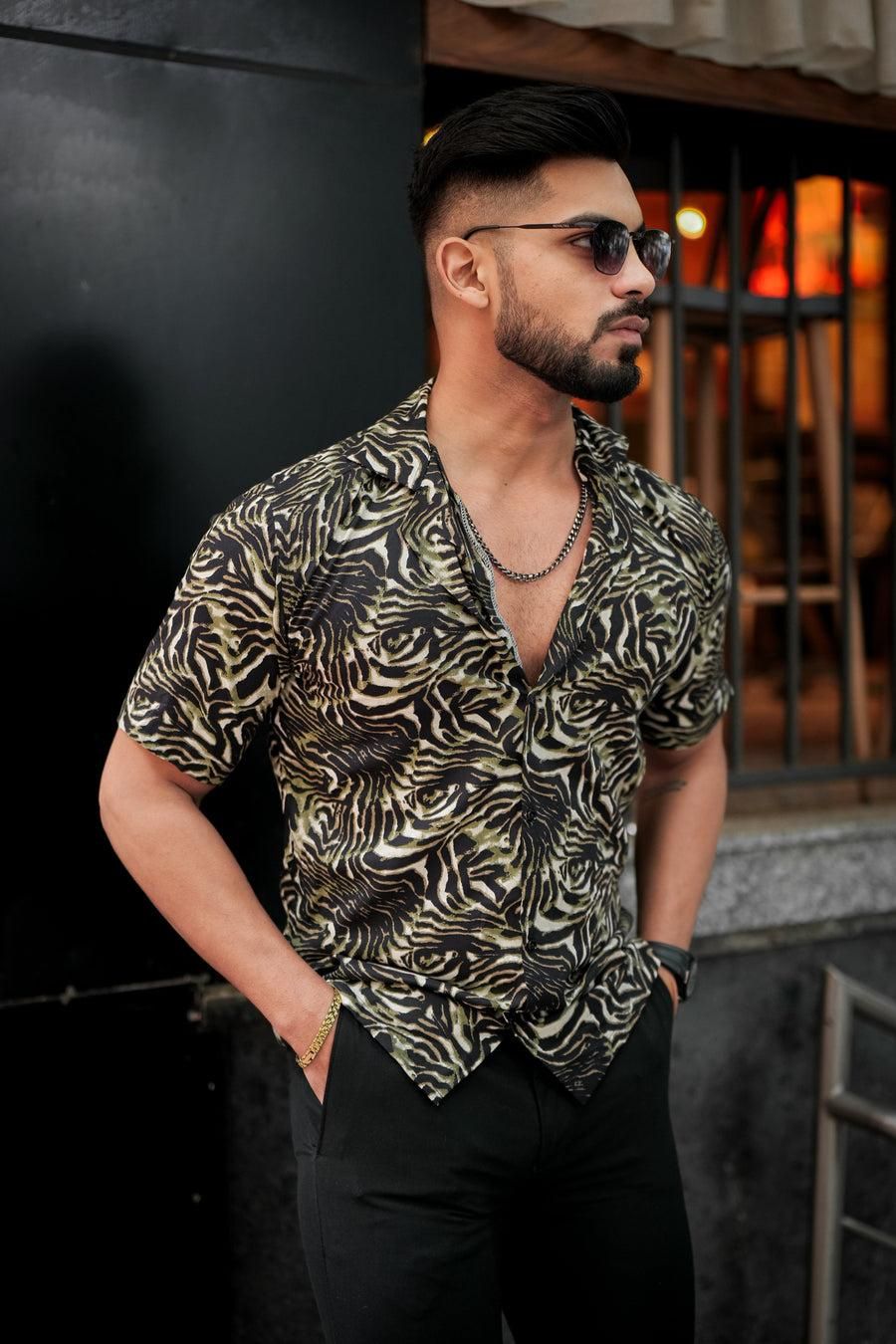 ROYAL TAIL Men's Printed Rayon Cuban Collar Casual Shirt Multicolor Roposo Clout