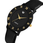 Lorenz Leather Strap & Black Roman Dial Analogue Watch for Men Roposo Clout