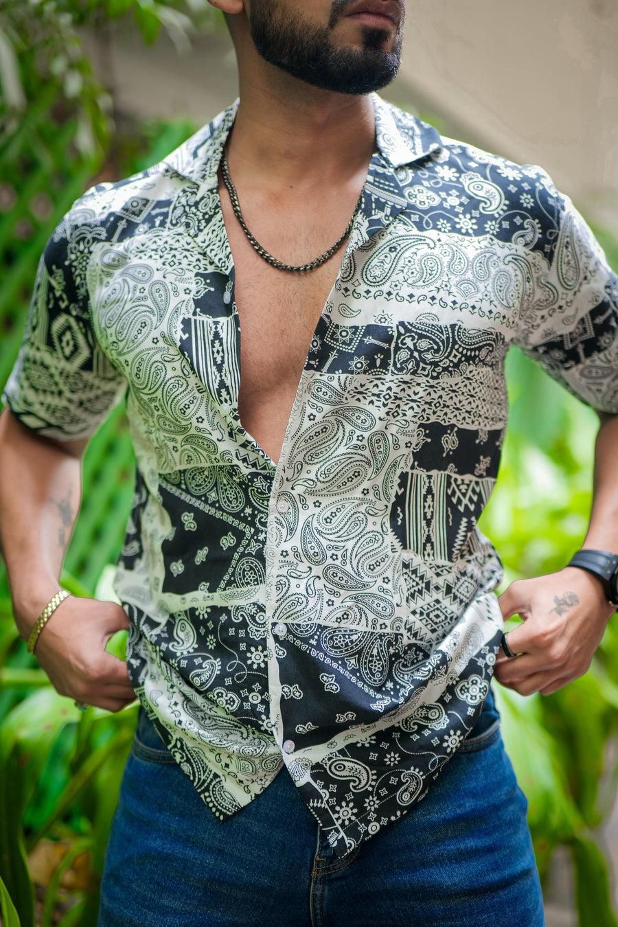 ROYAL TAIL Men's Printed Rayon Cuban Collar Casual Shirt Multicolor Roposo Clout