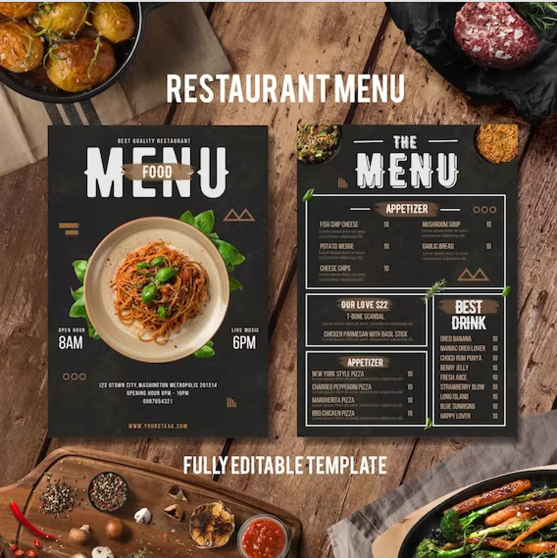 Restorant food menu bundle templates 🚀🚀 shoponez.com®