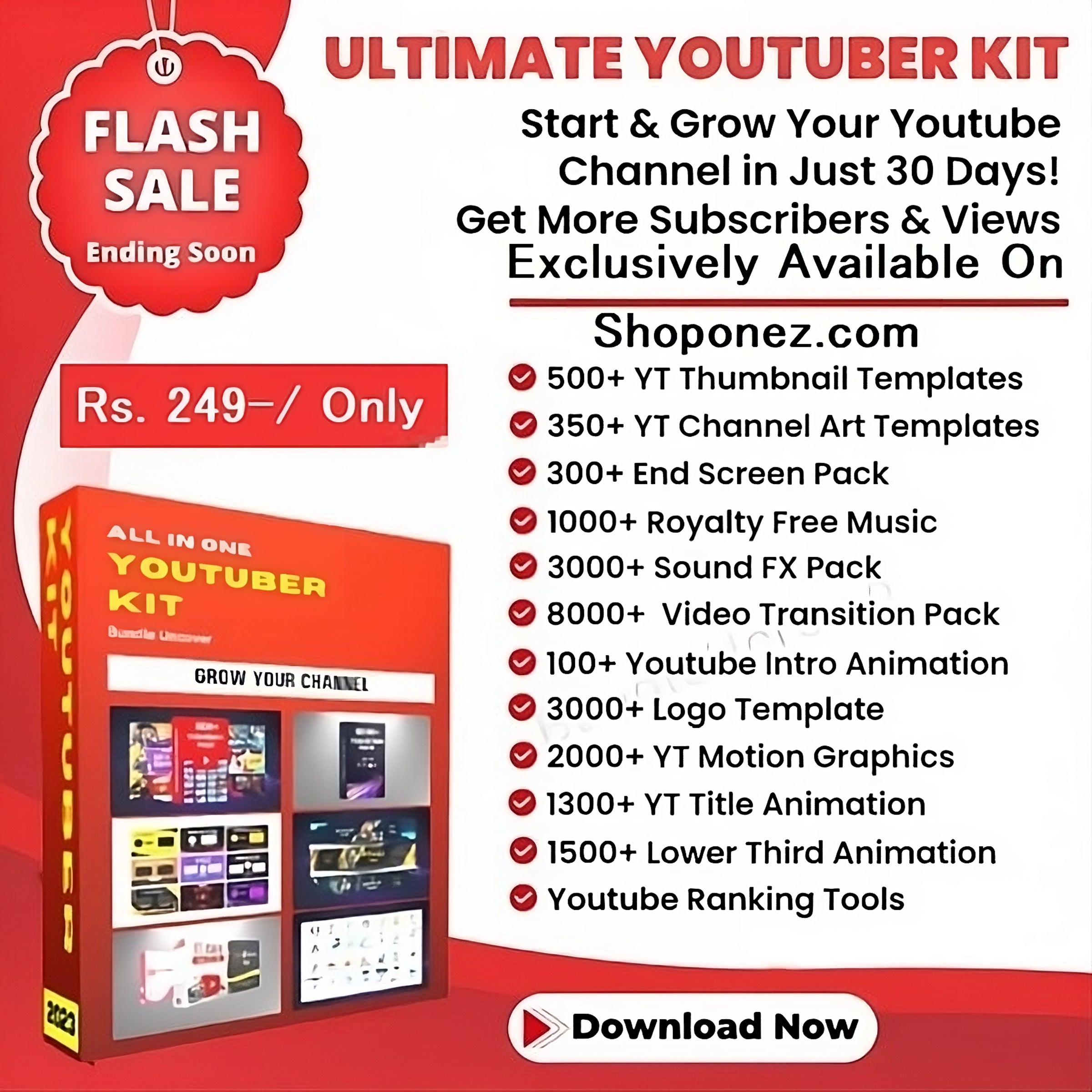 Complete Youtube Growth Bundle-249Rs Only🔥 shoponez.com®