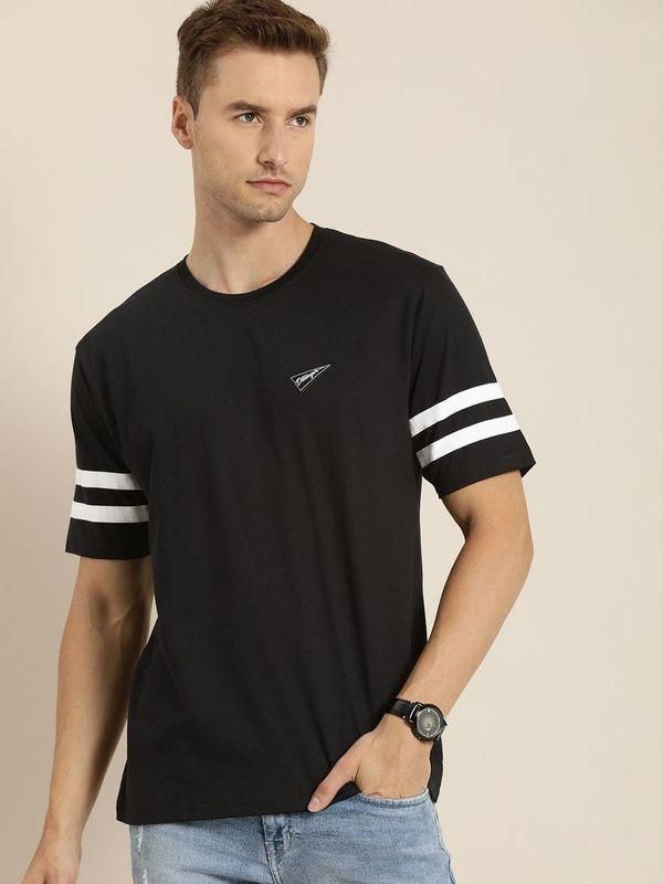 Dillinger Black Solid Oversized T-Shirt Roposo Clout